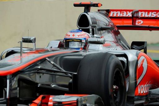 Jenson Button clocked his fastest lap of one minute and 13.188 seconds in the closing seconds of the practice session