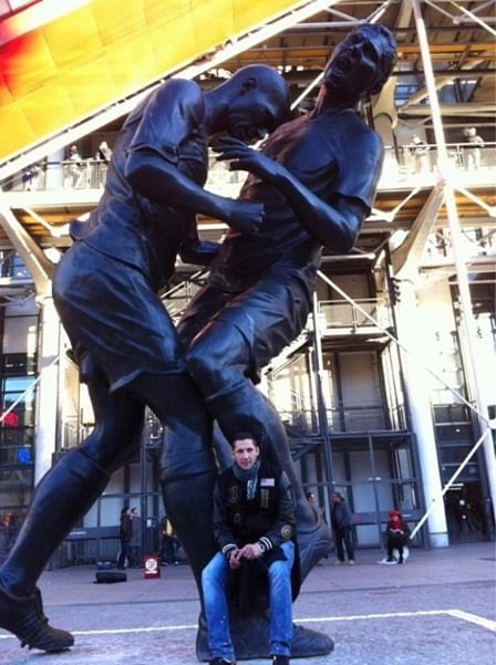 Materazzi visits his statue of being headbutted by Zidane