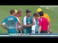 Bouncer hits the batsman on the nose!