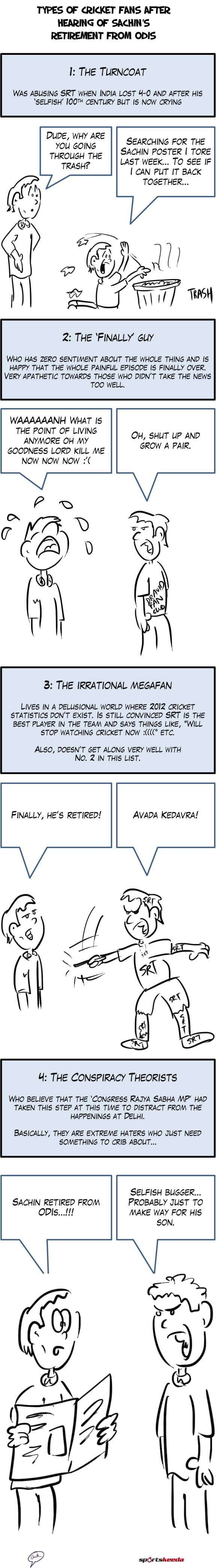 Comic: How people reacted to SRT's retirement