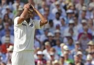 India's Ishant Sharma gestures whilst bo