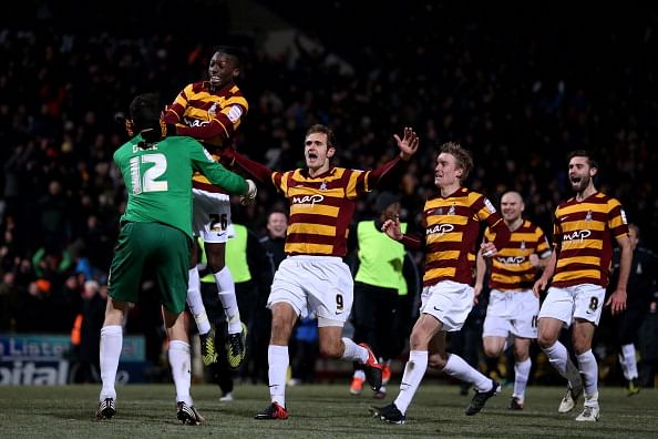 Arsenal stunned as Bradford win Cup shoot-out