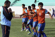 Indian football team at practice session