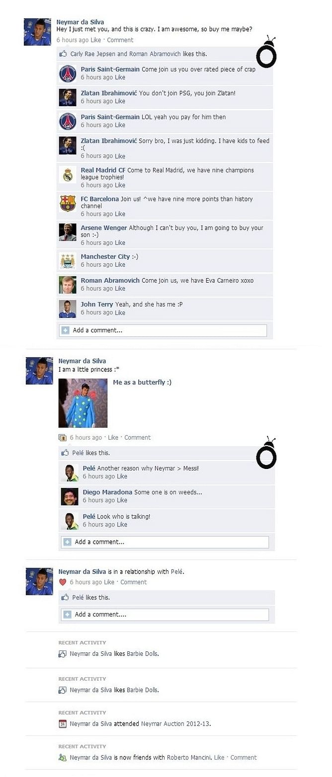 FB Wall: Which team would Neymar join?