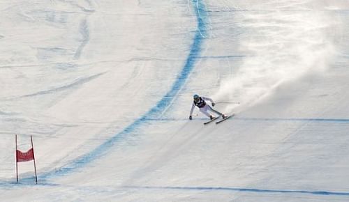 Christof Innerhofer of Italy skis toward the finish