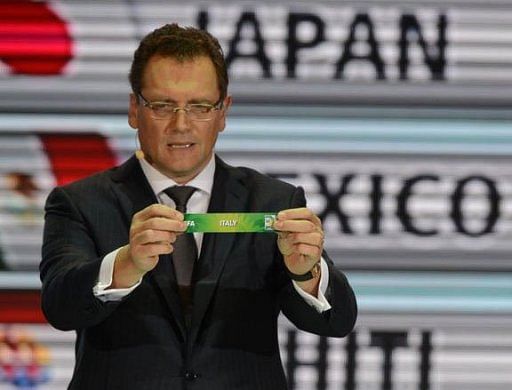 FIFA Secretary-General Jerome Valcke draws Italy
