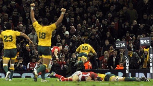 A try by playmaker Kurtley Beale with just seconds remaining condemned Wales to a dramatic 14-12 defeat