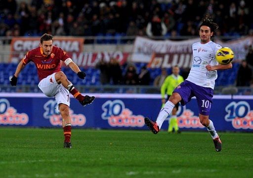 The evergreen Francesco Totti scored a brace in the 4-2 home win over Fiorentina