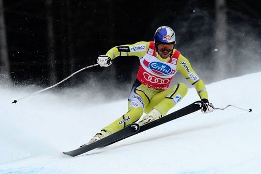 Norway&#039;s Aksel Lund Svindal competes in Val Gardena on December 14, 2012