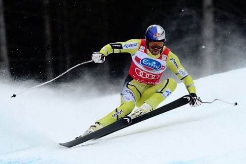 Norway's Aksel Lund Svindal competes in Val Gardena on December 14, 2012