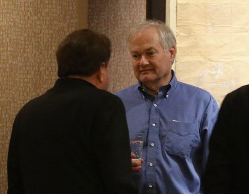Pittsburgh Penguins Co-owner Ron Burkle and Don Fehr of the NHL Players Association are seen December 5, 2012