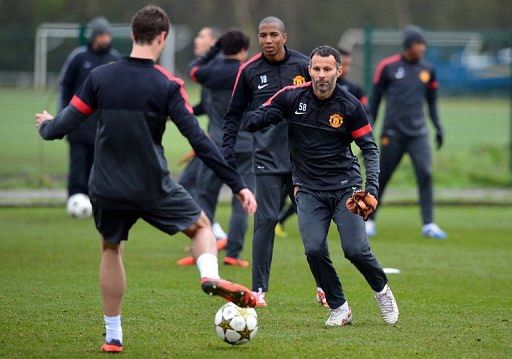 Manchester United&#039;s Ryan Giggs, pictured during a training session in Manchester, on November 6, 2012