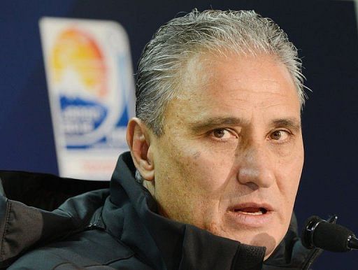 Brazil&#039;s Corinthians head football coach Tite answers questions in Yokohama on December 15, 2012