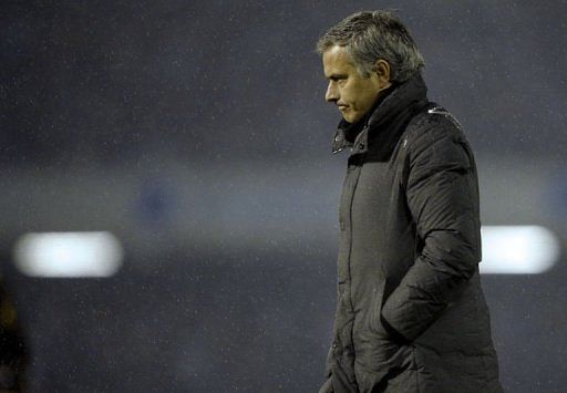 Real Madrid coach Jose Mourinho in Vigo on December 12, 2012