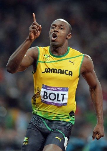 Jamaica&acirc;s Usain Bolt takes gold in the men&#039;s 100m final at the London 2012 Olympics on August 5, 2012