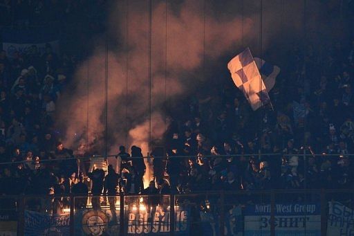 FC Zenit&#039;s supporters on December 4, 2012 at the San Siro Stadium, Milan