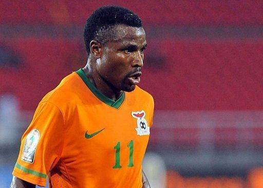 Zambia&#039;s Christopher Katongo during his side&#039;s Africa Cup of Nations match against Libya on January 25, 2012