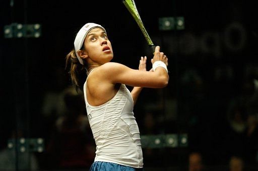 Nicol David of Malaysia at the Australian Open squash tournament in Canberra on August 10, 2011