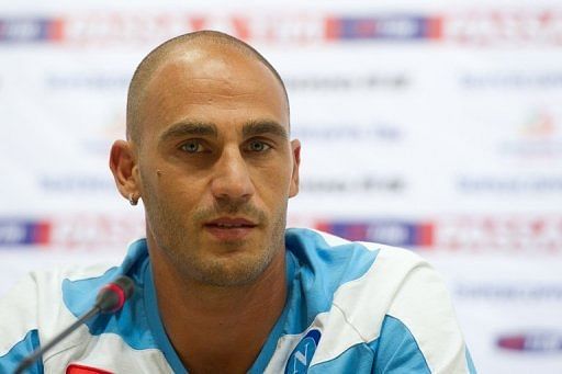 Paolo Cannavaro of SSC Napoli attends a press conference in Beijing on August 9, 2012