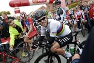 Mark Cavendish at the start of the first stage of the Tour of Denmark stage race on August 22, 2012