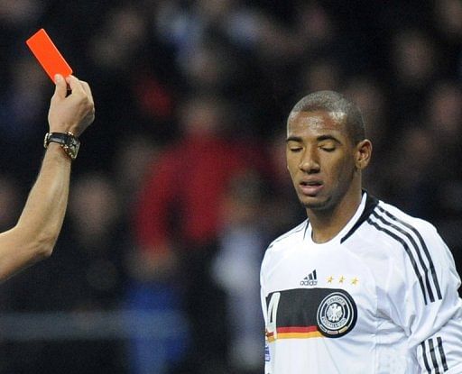 Germany&#039;s Jerome Boateng during a  World Cup 2010 qualifying match on October 10, 2009 at Luzhniki Stadium in Moscow