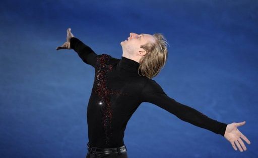 Yevgeny Plushenko performs during the gala at the 2010 European Figure Skating Championships on January 24, 2010