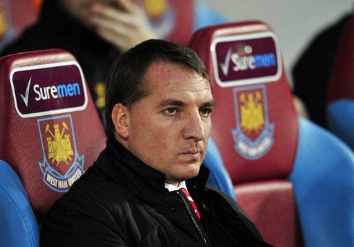 Liverpool&#039;s manager Brendan Rodgers at the Boleyn Ground, Upton Park, in East London on December 9, 2012