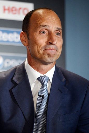 Ex-England cricket captain Nasser Hussain at the launch of the 2013 Champions Trophy in London on October 17, 2012