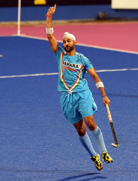 Sandeep Singh of India celebrates his fi