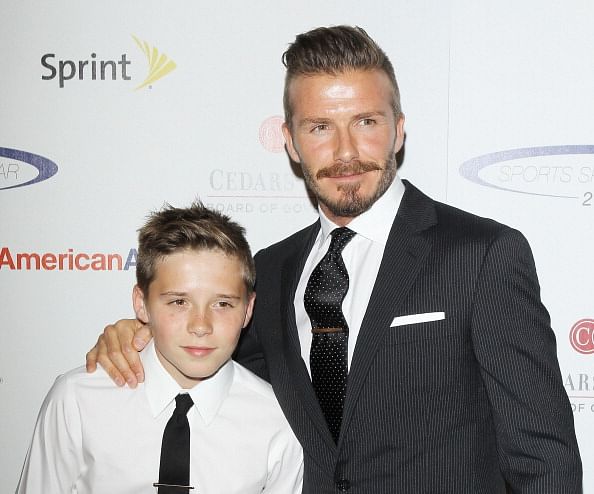 David Beckham with his son, Brooklyn