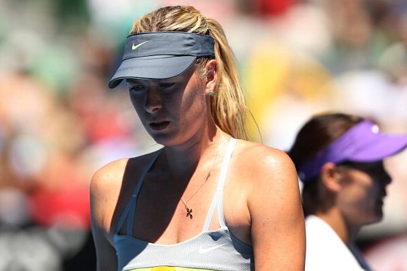 Maria Sharapova of Russia looks on in her Semifinal match against Na Li of China 