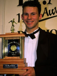 Giggs with his PFA young player of the year award.