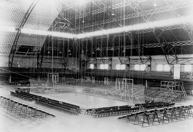 Armory cage, Paterson New Jersey. Site of American Basketball Games, 1919-1933
