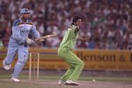 Akram swung the 1992 final in Pakistan's favor; here seen appealing for Derek Pringle's wicket