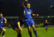 Nigel Jemson celebrates the winner Pix Bould