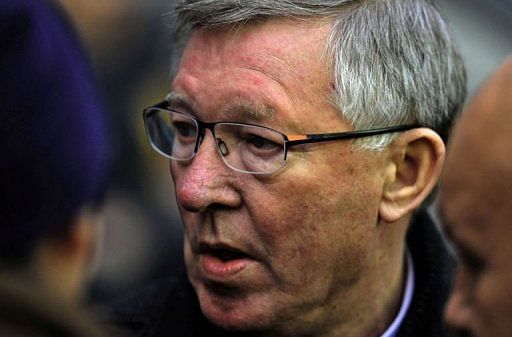 Manchester United manager Alex Ferguson arrives at The DW Stadium in Wigan on January 1, 2013