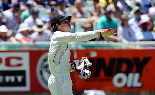 New Zealand captain Brendon McCullum reacts in Cape Town at Newlands on January 2, 2013