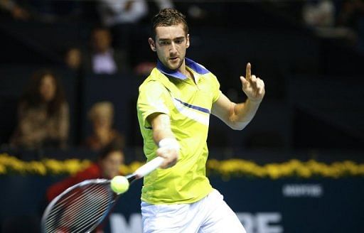 Marin Cilic in action in Valencia on October 24, 2012