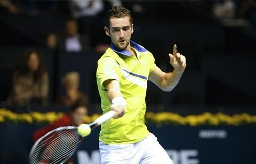 Marin Cilic in action in Valencia on October 24, 2012