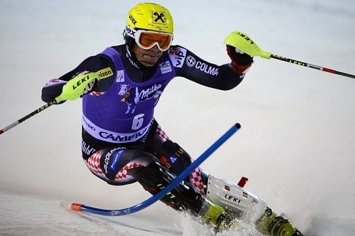 Croatia&#039;s Ivica Kostelic competes in Madonna di Campiglio on December 18, 2012