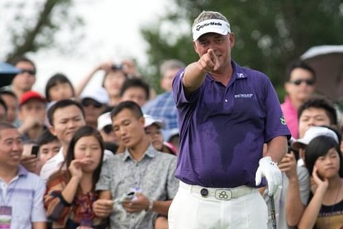 Darren Clarke of Northern Ireland at the Mission Hills golf resort in Haikou, China on October 20, 2012