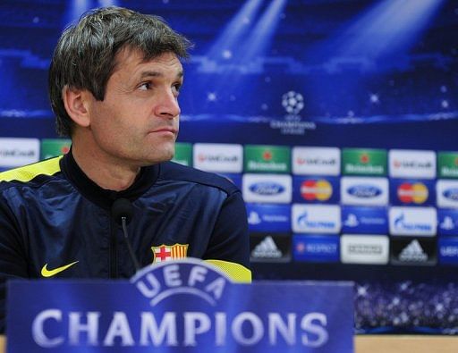 Barcelona&#039;s coach Tito Vilanova on December 4, 2012 in St Joan Despi, near Barcelona.