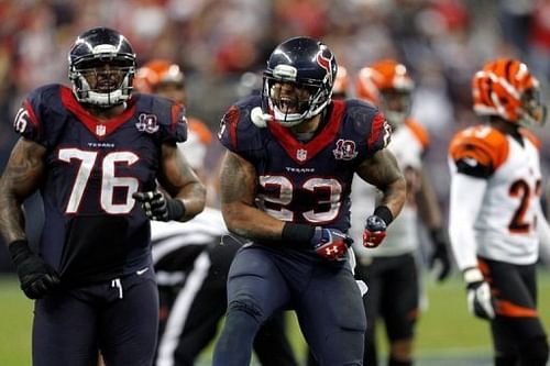 Arian Foster rushed for 140 yards and a touchdown as the Houston Texans beat the Cincinnati Bengals on January 5, 2013