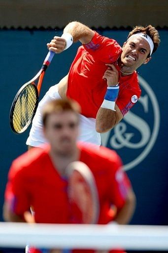 Britain&#039;s Ross Hutchins during the Western &amp; Southern Open in Mason, Ohio on August 15, 2012