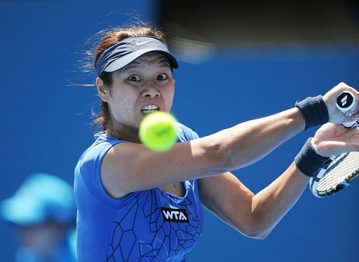 China&#039;s Li Na during her game against Christina McHale of the US at the Sydney International on January 7, 2013