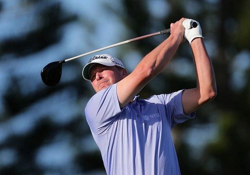 Steve Stricker hits a tee shot during the final round of the Hyundai Tournament of Champions on January 8, 2013