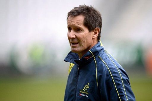Australia coach Robbie Deans takes part in a training session on November 9, 2012, at the Stade de France