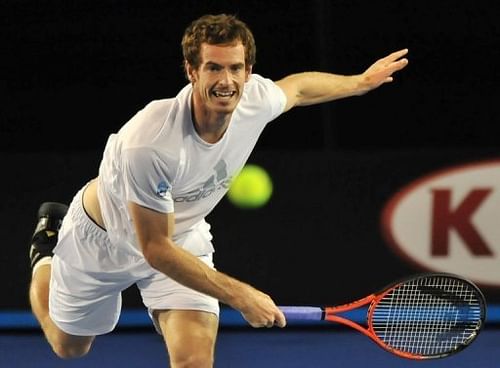 Britain's Andy Murray during a training session ahead of the Australian Open on January 13, 2013