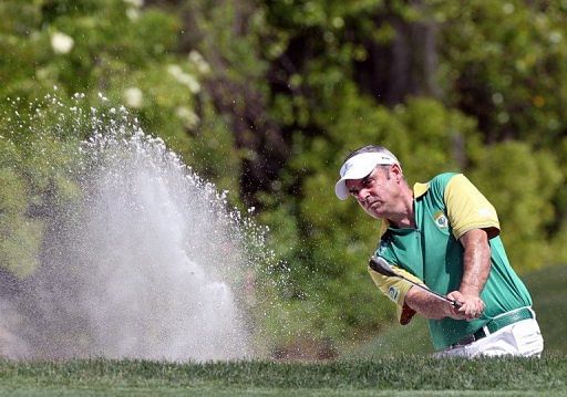 Paul McGinley plays a shot at Lake Nona Country Club on March 19, 2012 in Orlando, Florida