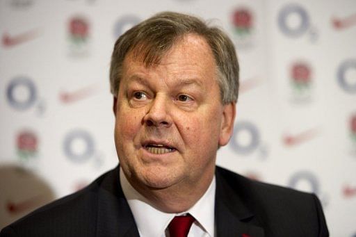 Ian Ritchie, Rugby Football Union Chief executive, speaks in London on March 29, 2012
